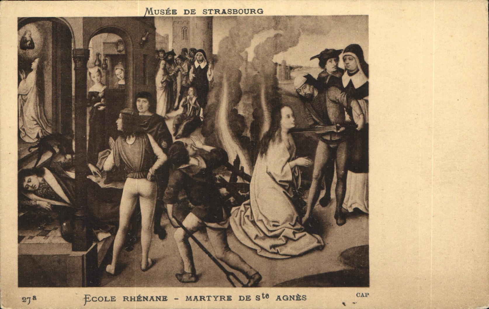 CPA Musee de Strasbourg Ecole Rhenane Martyre de Ste Agnes