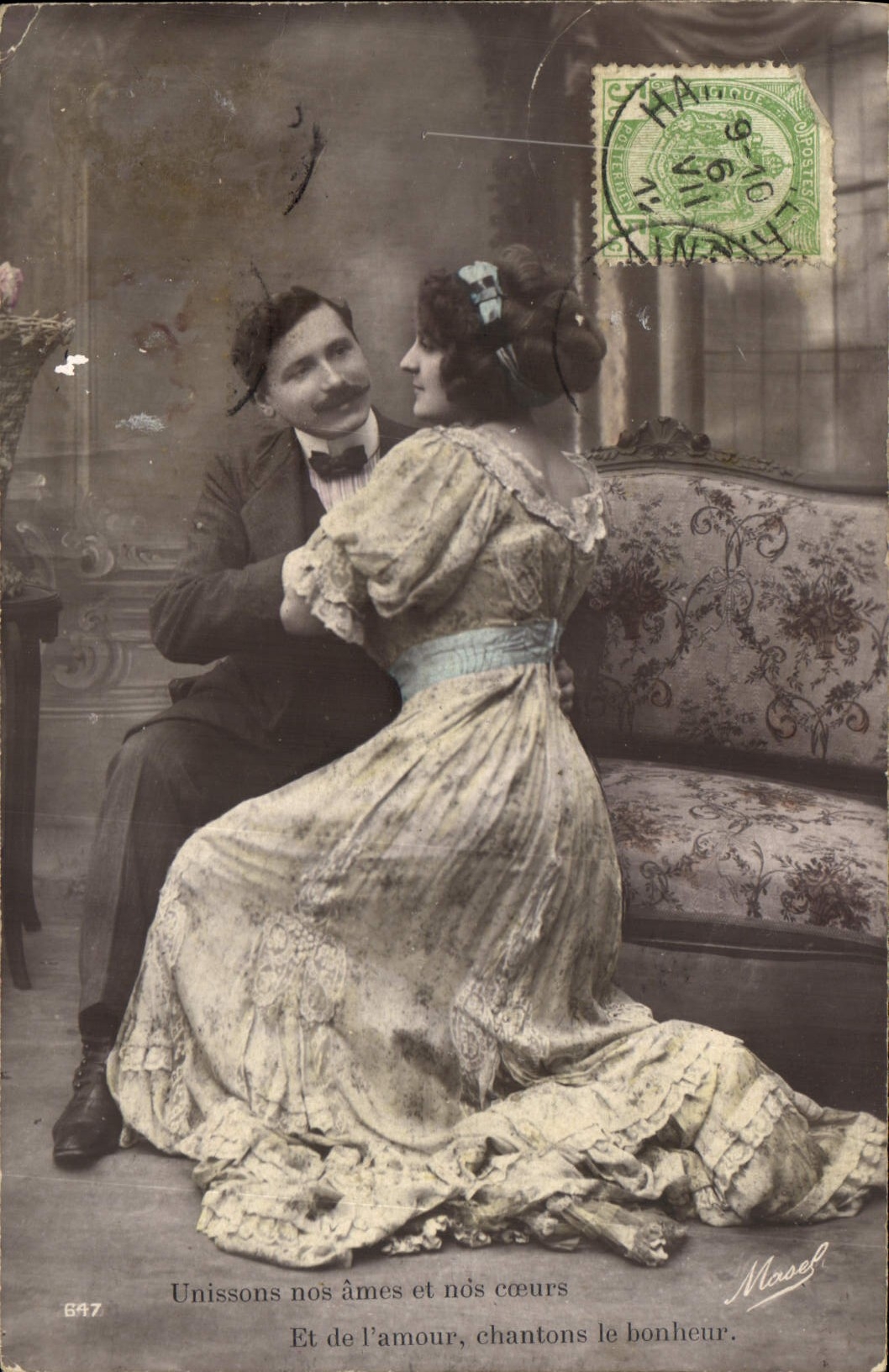 CPA Unissons nos ames et nos coeurs Femme