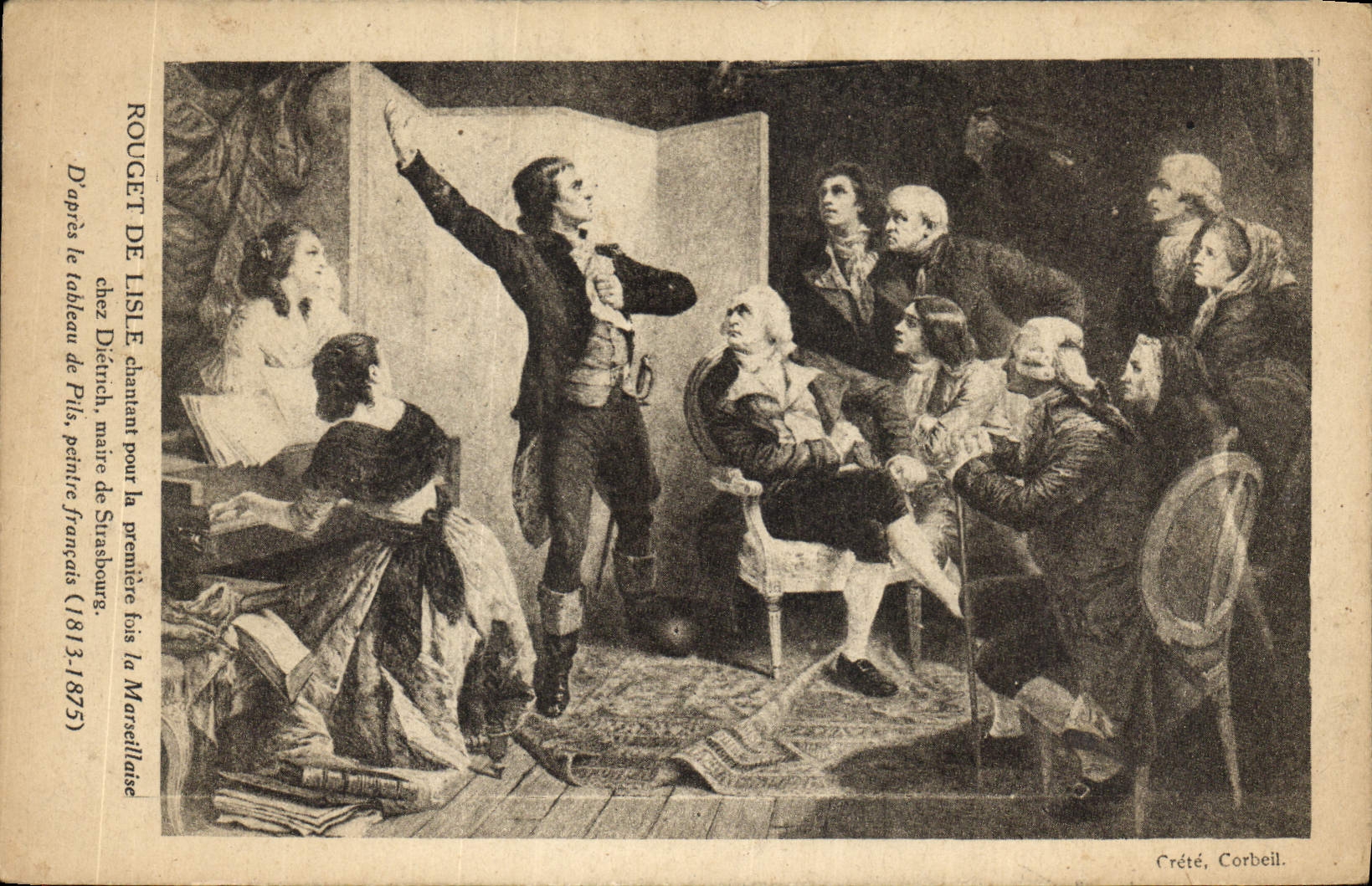CPA Rouget de Lisle chantant pour la premiere fois la Marseillaise chez Dietrich meitre de Strasbour