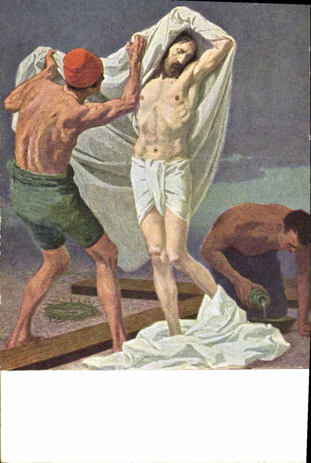 CPA X Station Jesus wird seiner Kleider beraubt