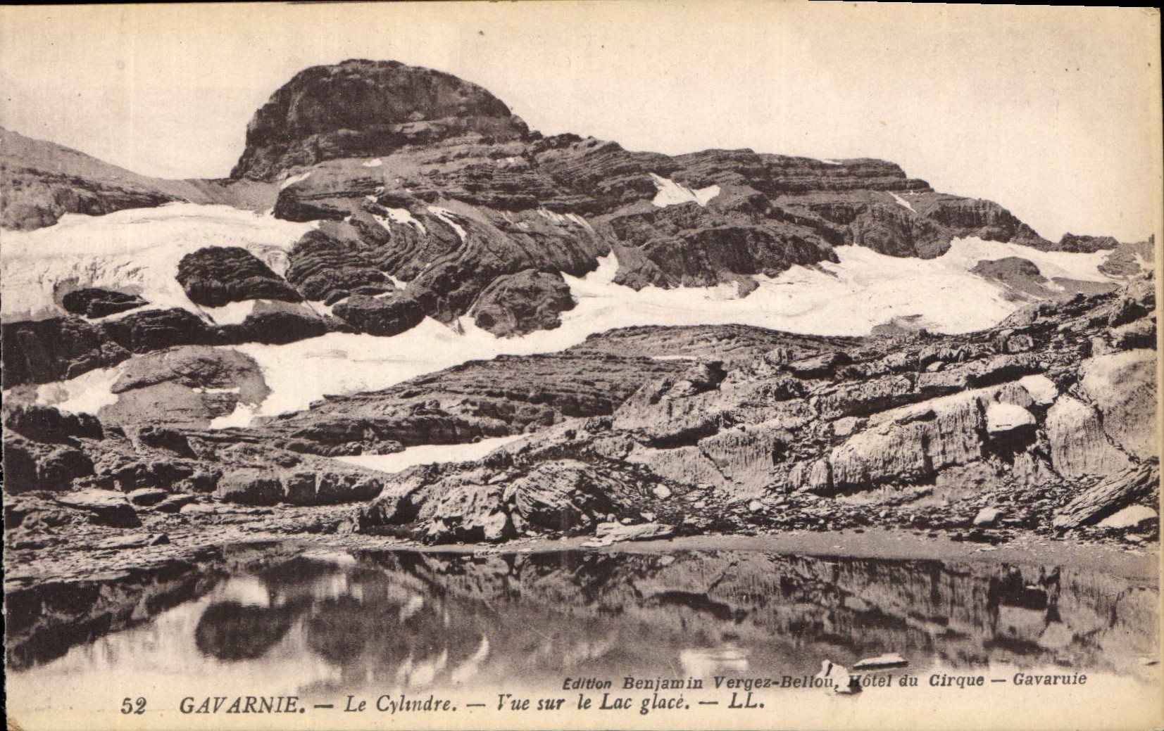 CPA Gavarnie Le Cylindre Vue sur le Lac glace 