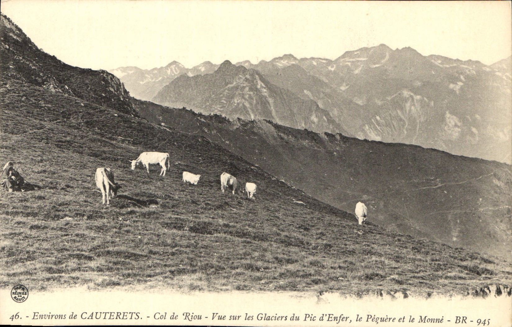 CPA Environs de Cauterets Col de Riou Vue sur les Glaciers du Pic d'Enfer 