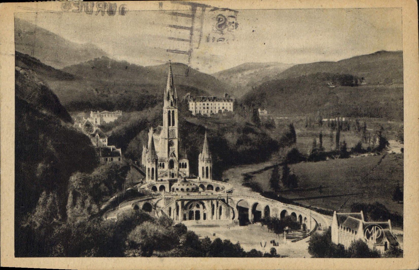 CPA Lourdes La Basilique vue du Fort 