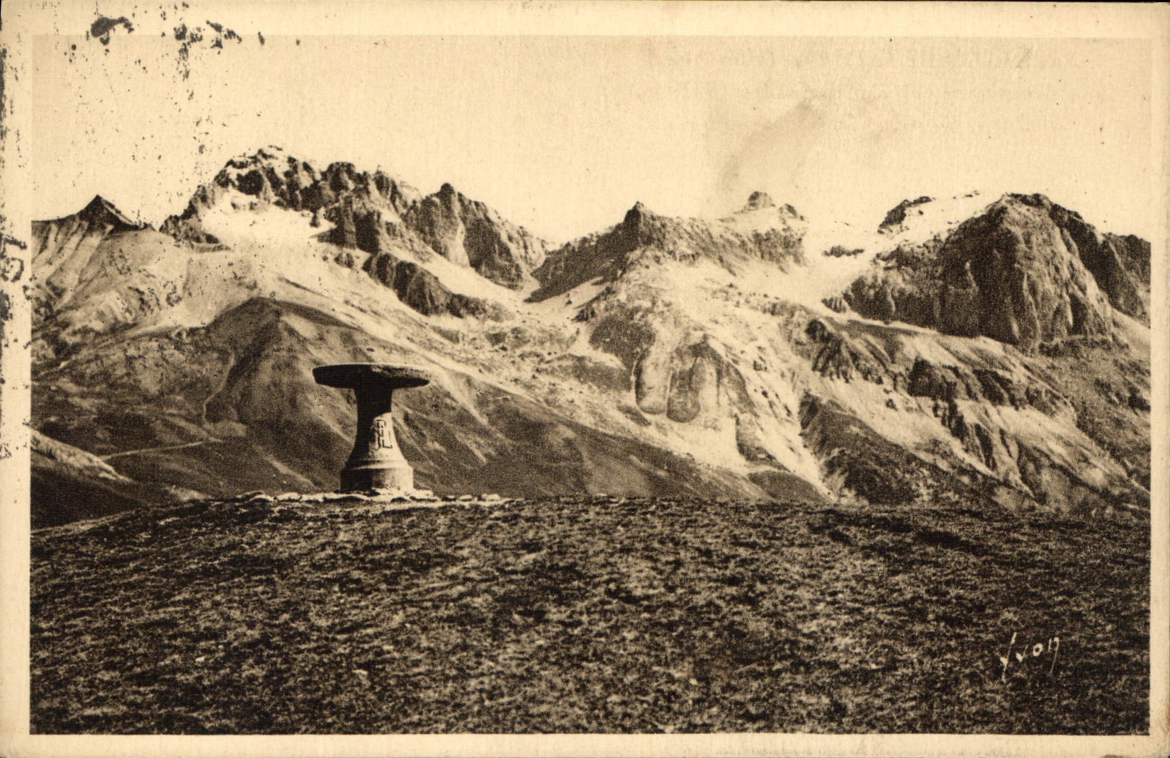 CPA Col du Lautaret 2058 m Htes Alpes Table d'Orientation et Massif du Galibier 3229 m 