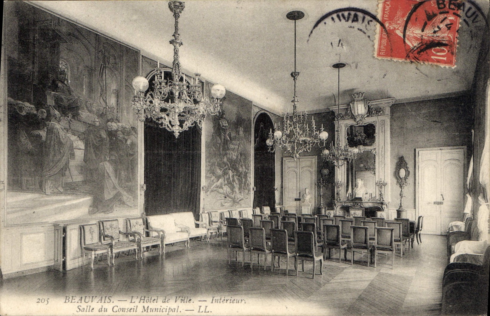 CPA Beauvais L'Hotel de ville Interieur Salle du Couseil Municipal 