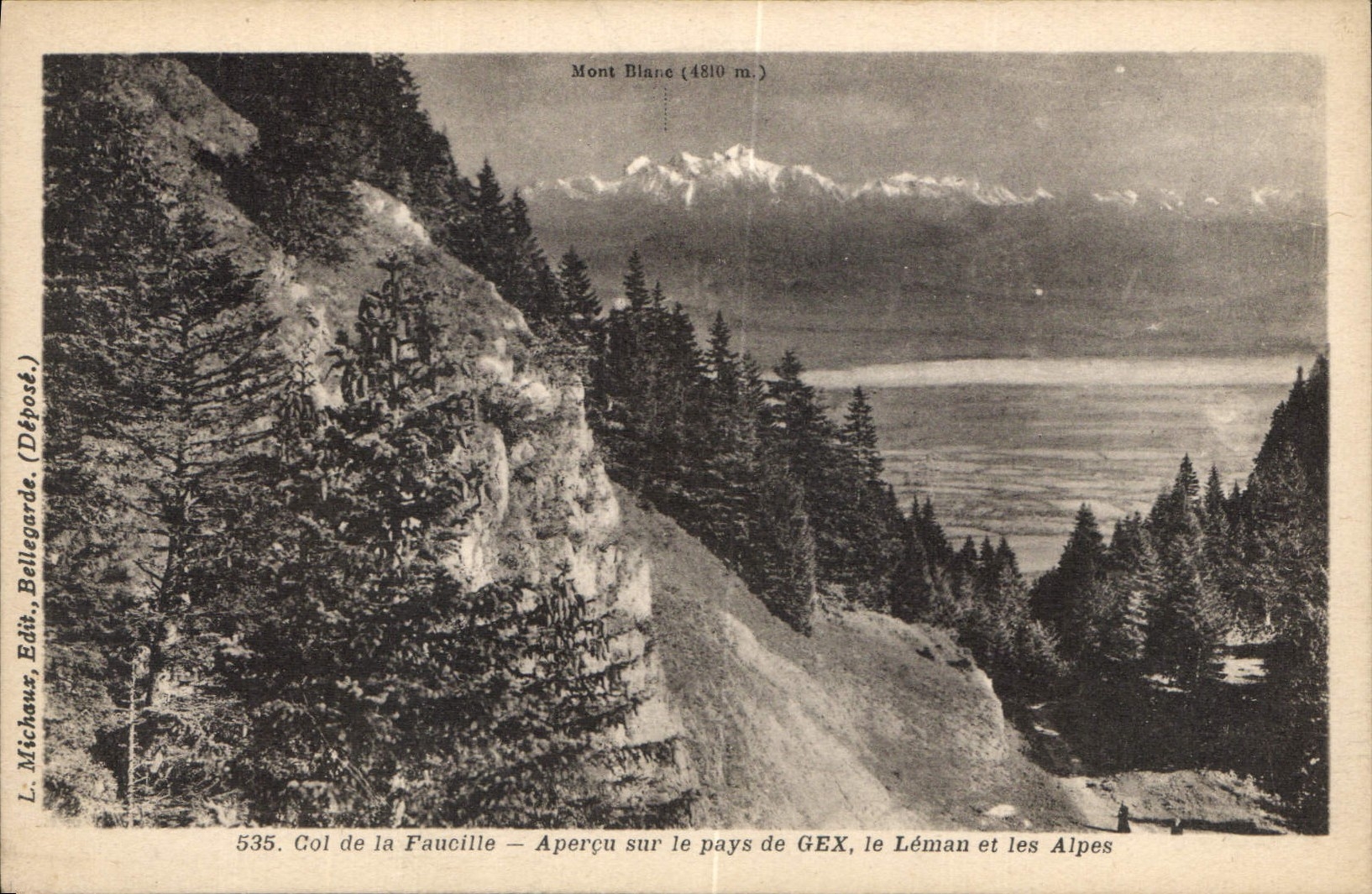 CPA Col de la Faucille Apercu sur le pays de Gex Le Lemon et les Alpes
