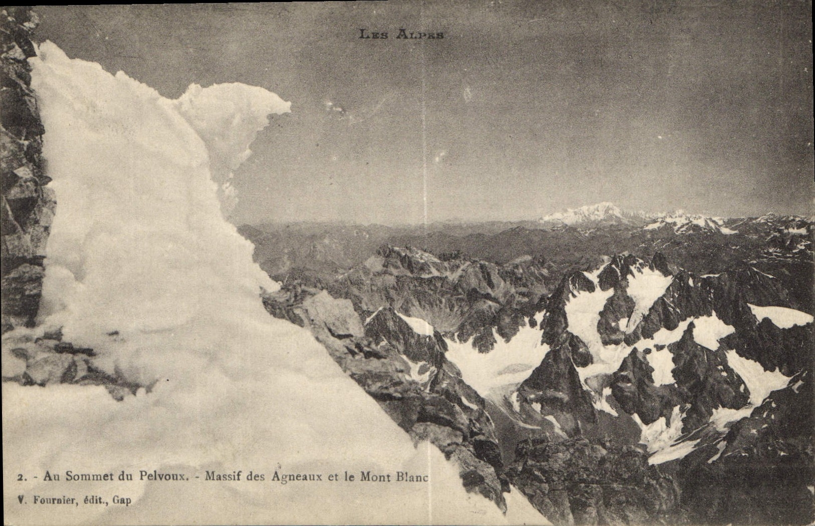 CPA Au Sommet du Pelvoux Massif des Agneaux et le Mont Blanc 
