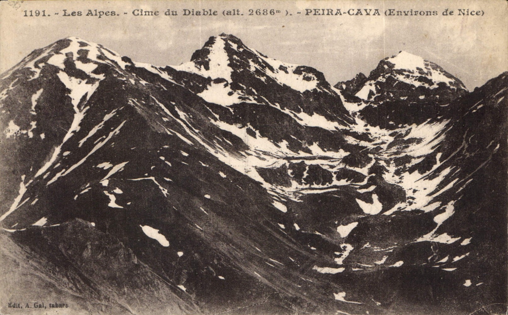 CPA Les Alpes Cime du Diable alt 2686 m Piera Cava Environs de Nice