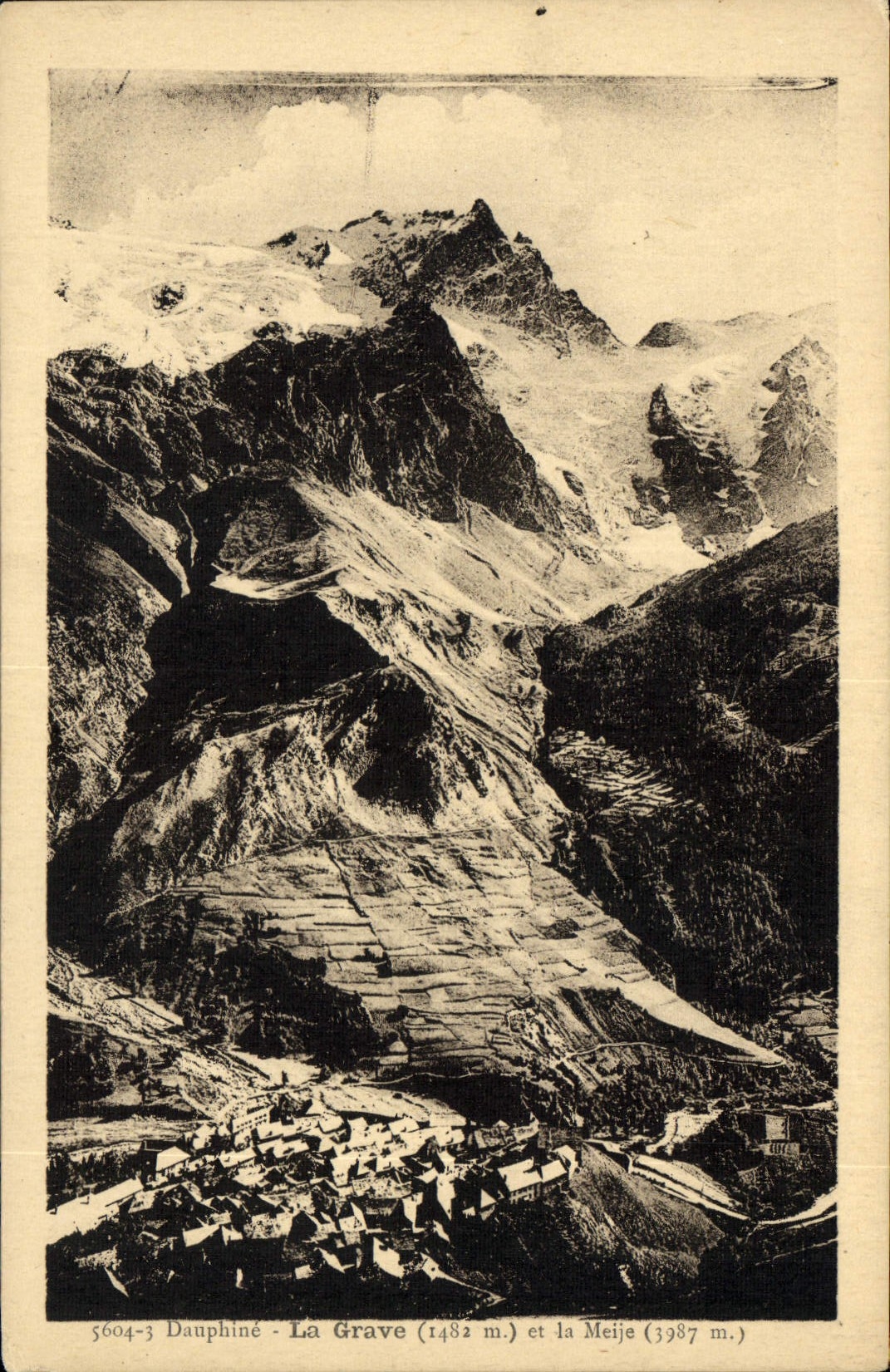 CPA Dauphine La Grave 1482 m et la Meije 3987 m 