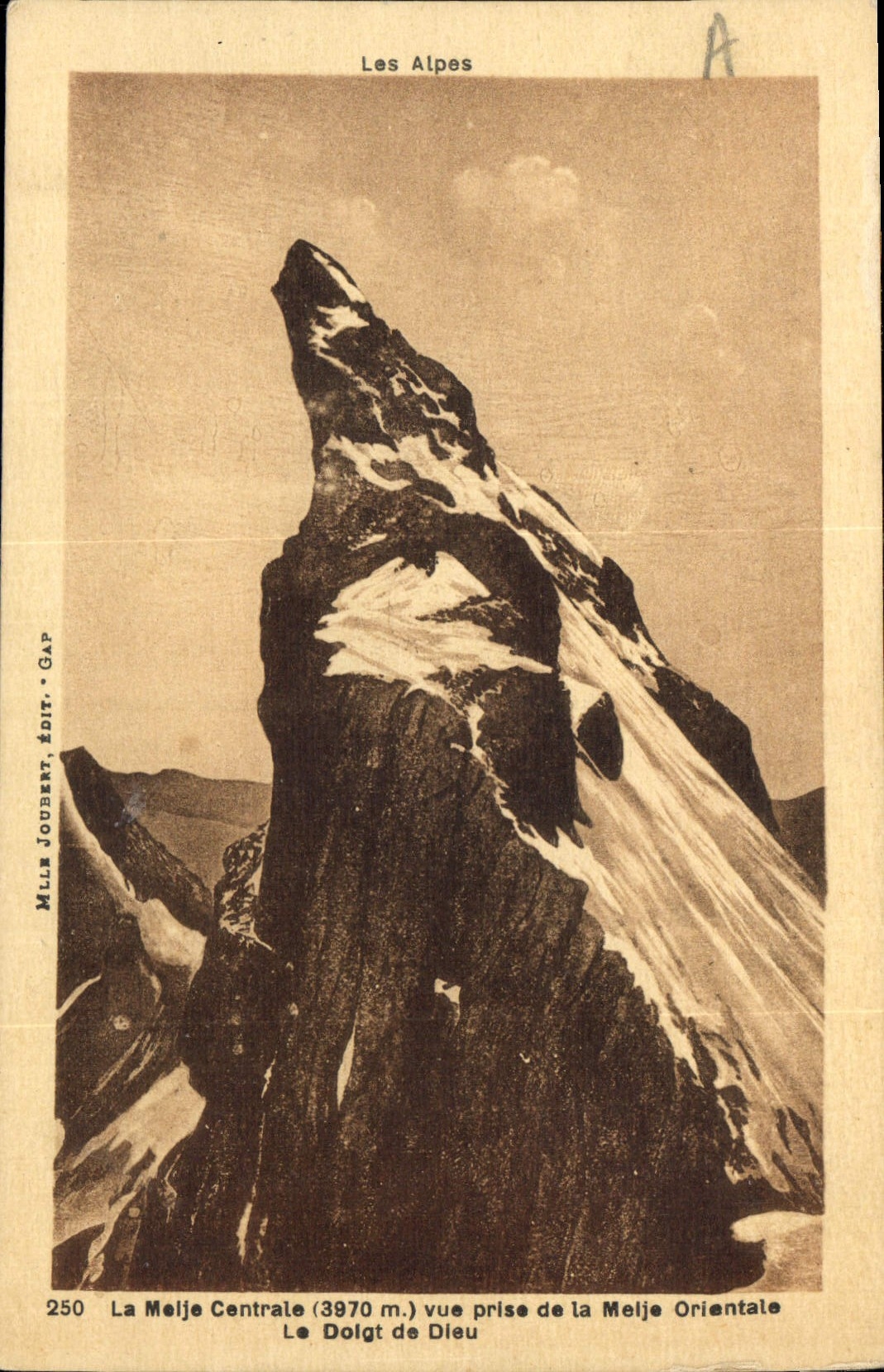 CPA La Meije Centrale 3970 m vue prise de la Meije Orientale le Doigt de Dieu 