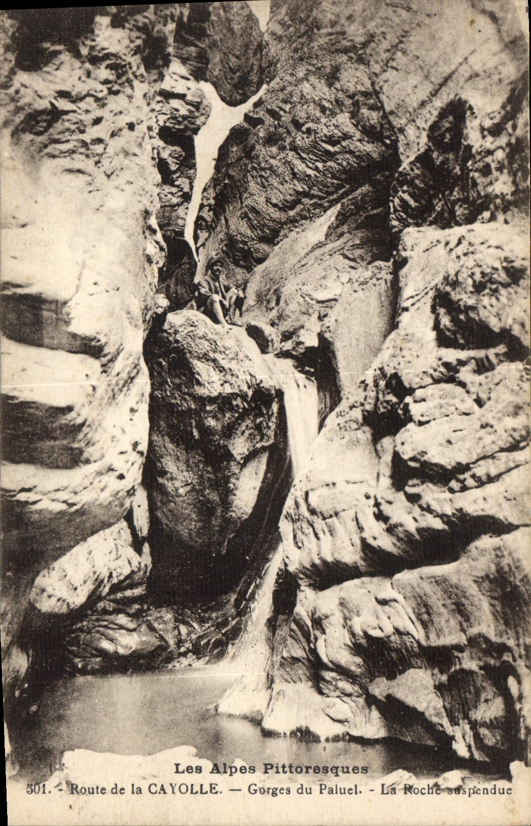 CPA Les Alpes Pittoresque Route de la Cayolle Gorges du Paluel La Roche saspendue