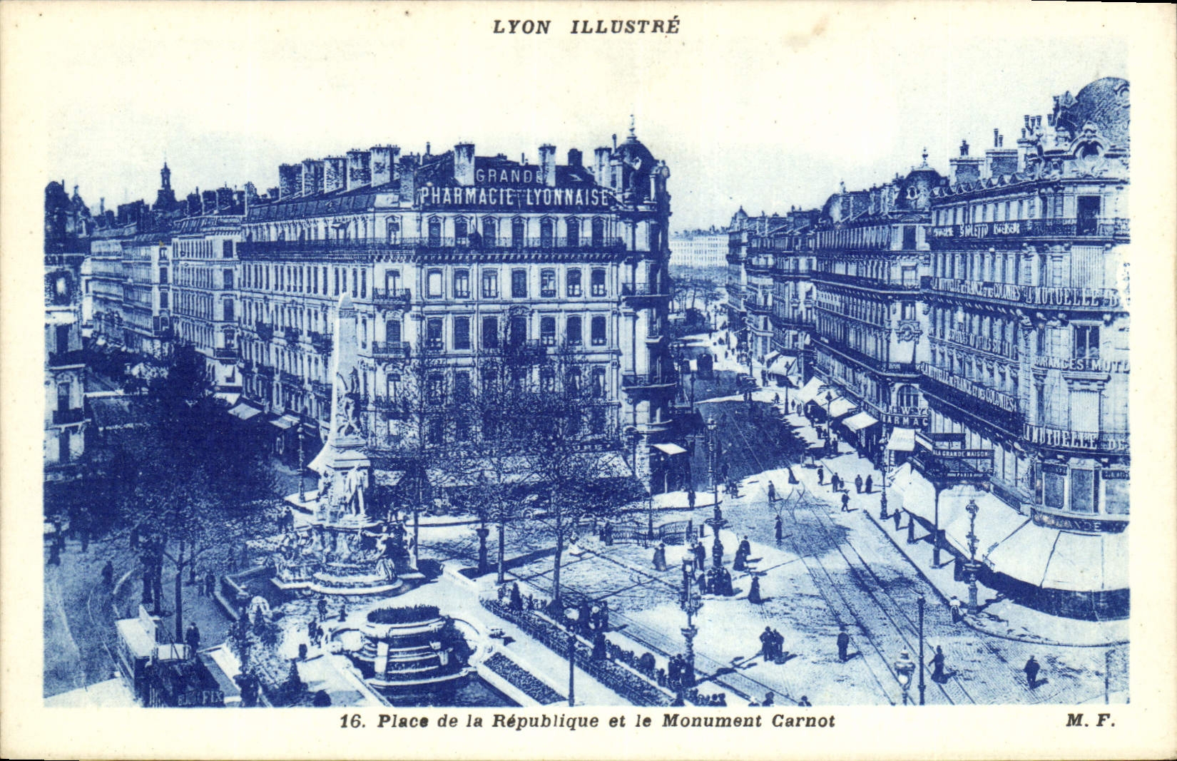 CPA Lyon Illustre Place de la Republique et la Monument Carnot 