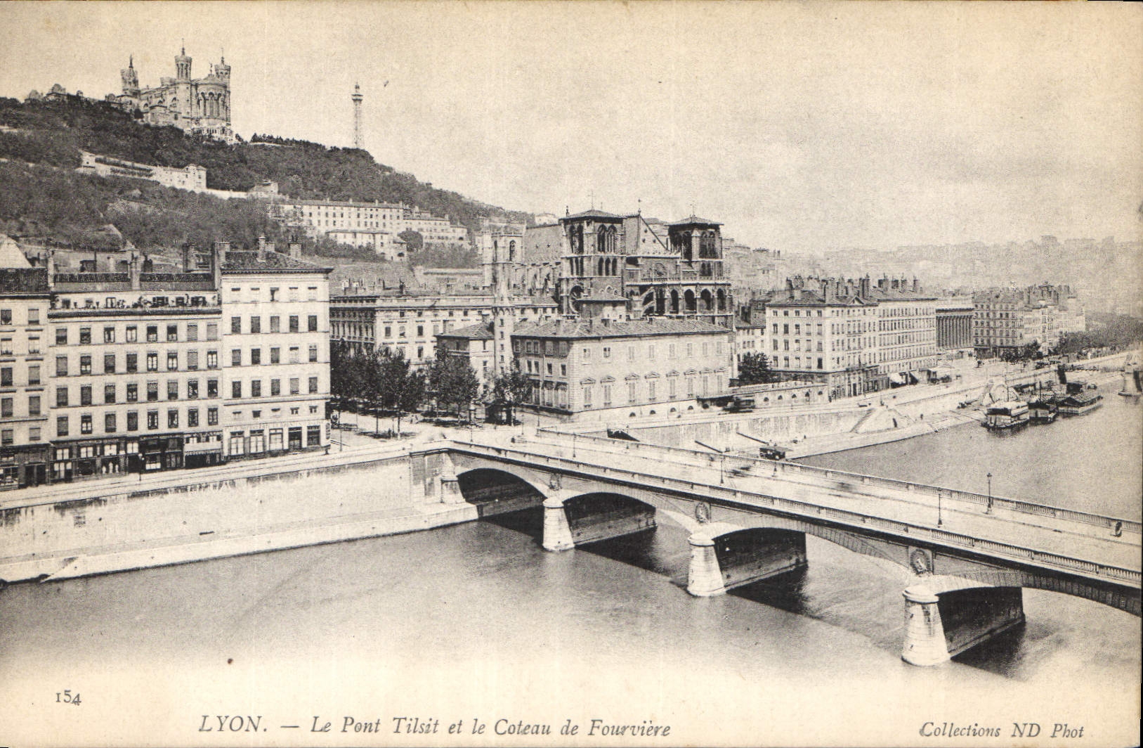 CPA Lyon Le Pont Tilsit et la Coteau de Fourvierre
