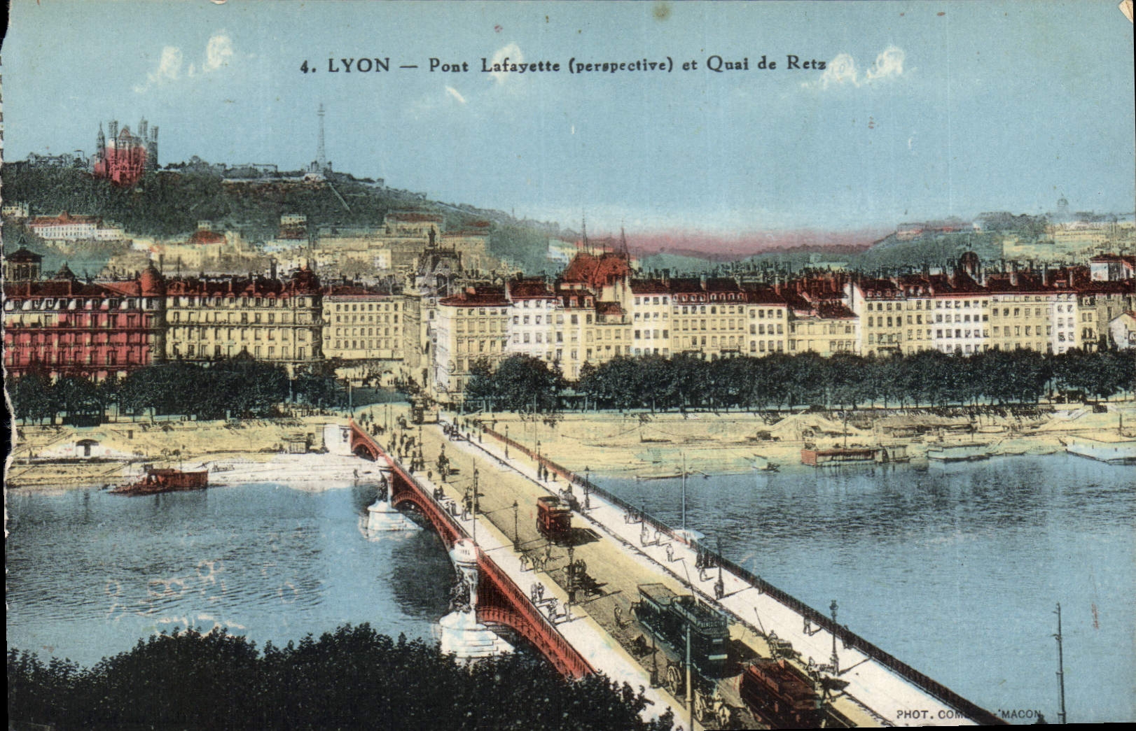 CPA Lyon Pont Lafayette perspective et quai de Ets