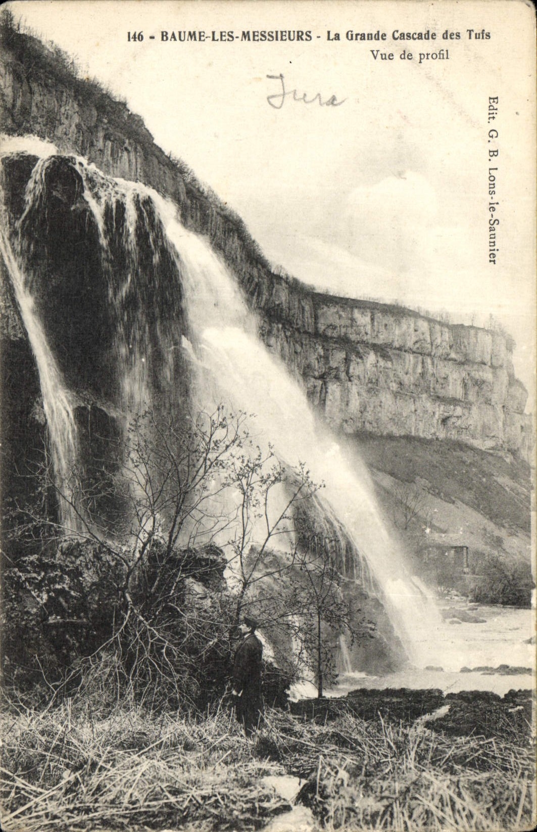 CPA Baume les Messieurs La Grande Cascade des Tufs vue de Profil 