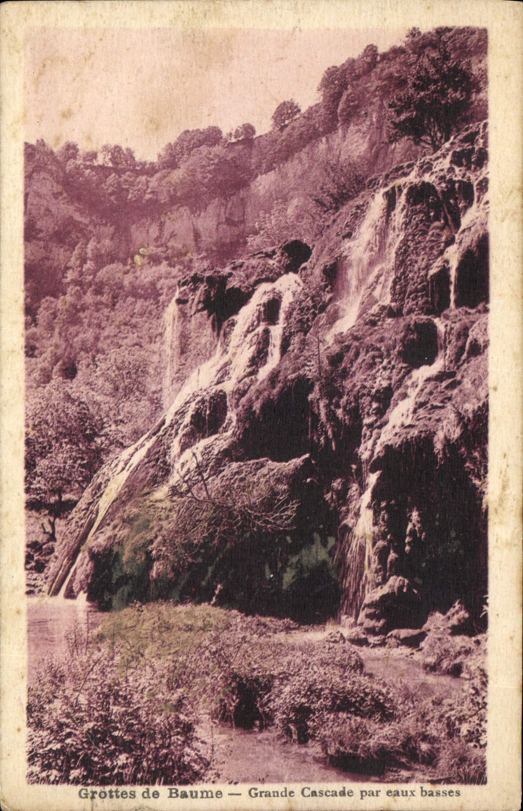 CPA Grottes de Baume Grande Cascade par eaux bases
