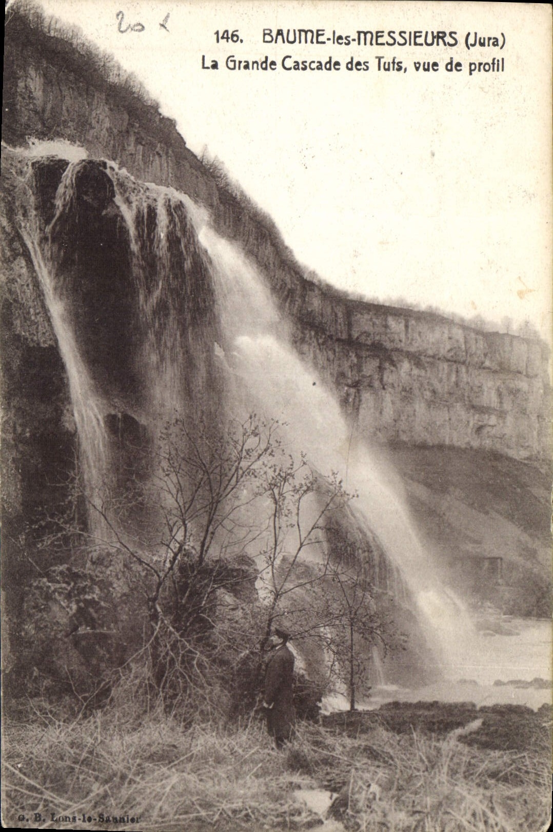 CPA Baume les Messieurs Jura La Grande Cascade des Tufs vue de profil 