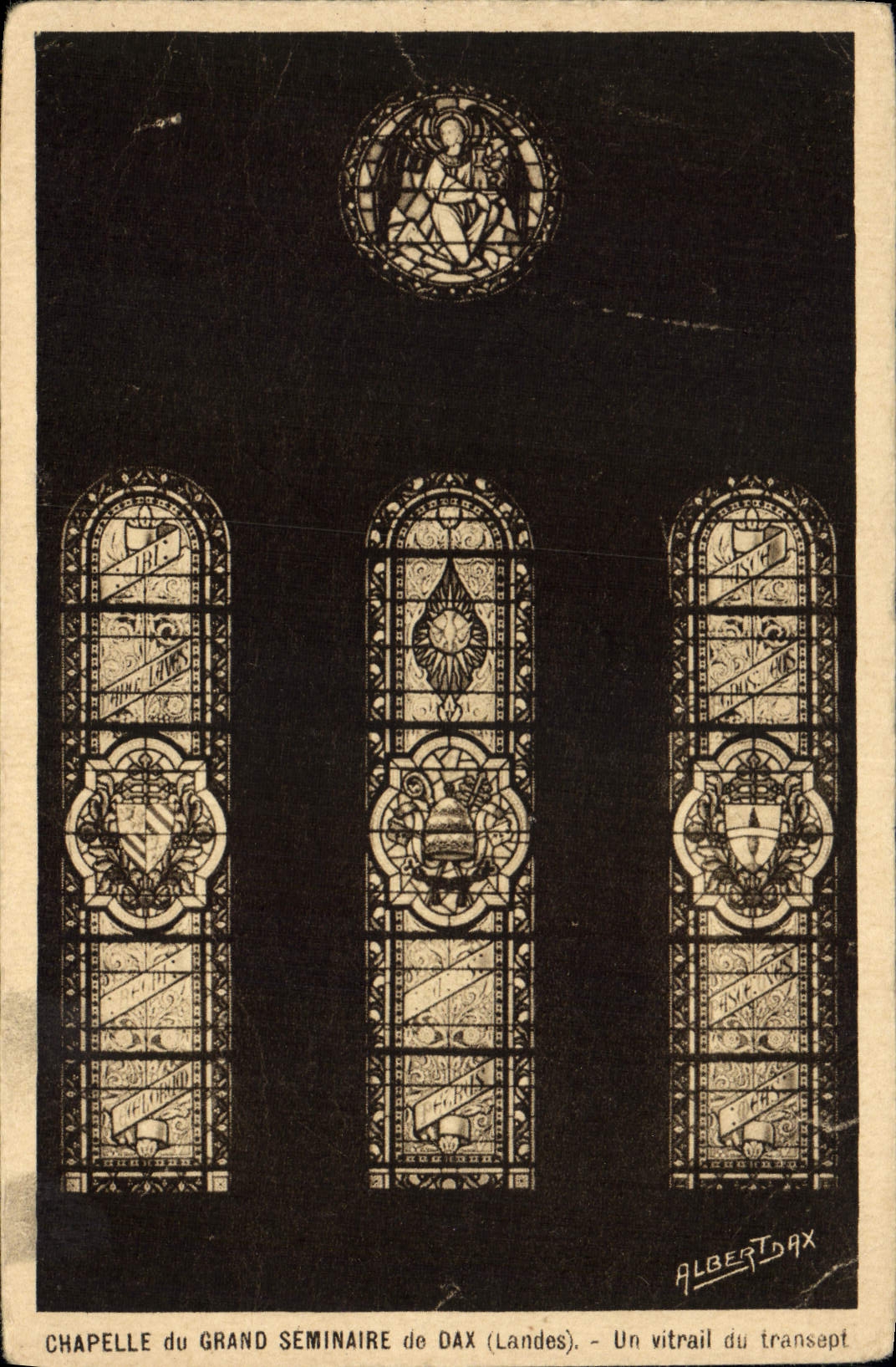 CPA Chapelle du Grand Seminaire de Dax landes Un vitrail du transept 