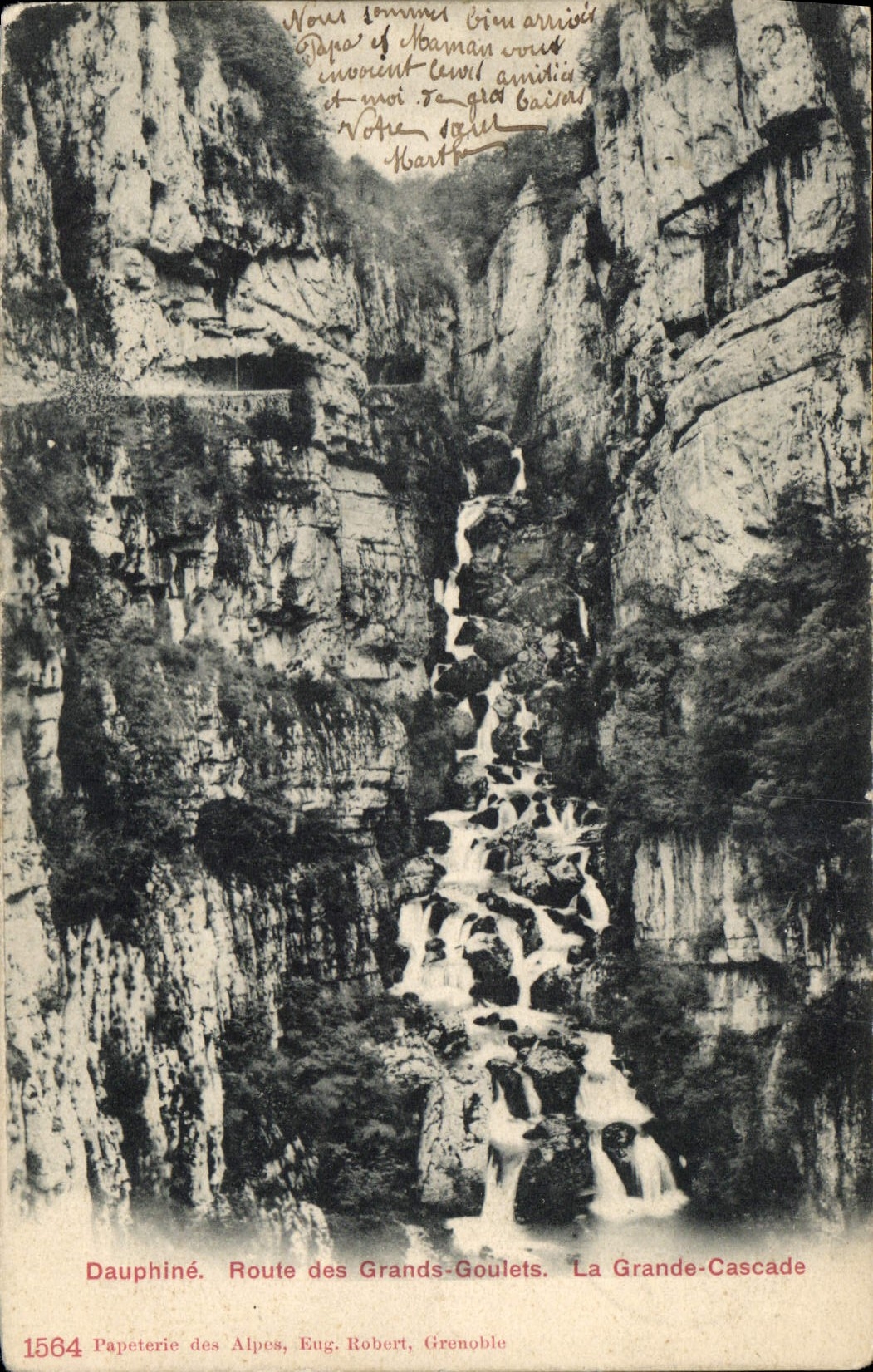 CPA Dauphine Route des Grands Goulets la Grande Cascade 