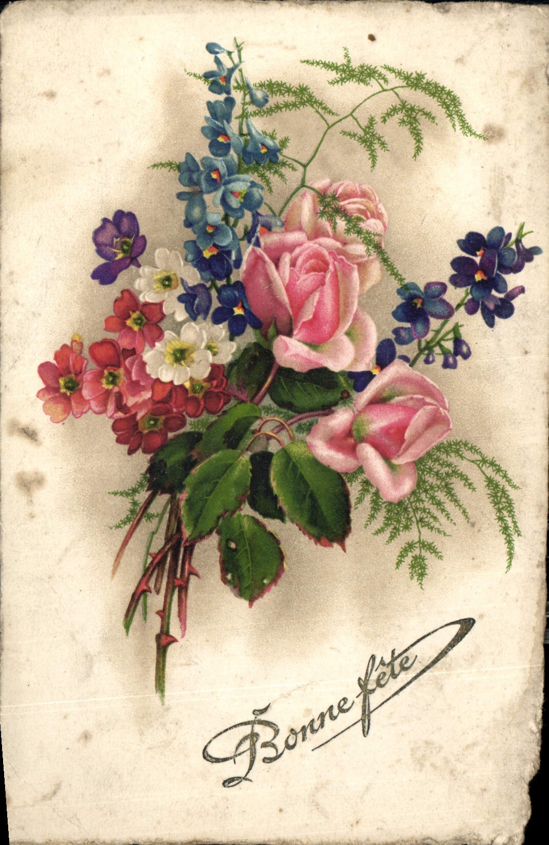 CPA Bonne Fete Fleurs