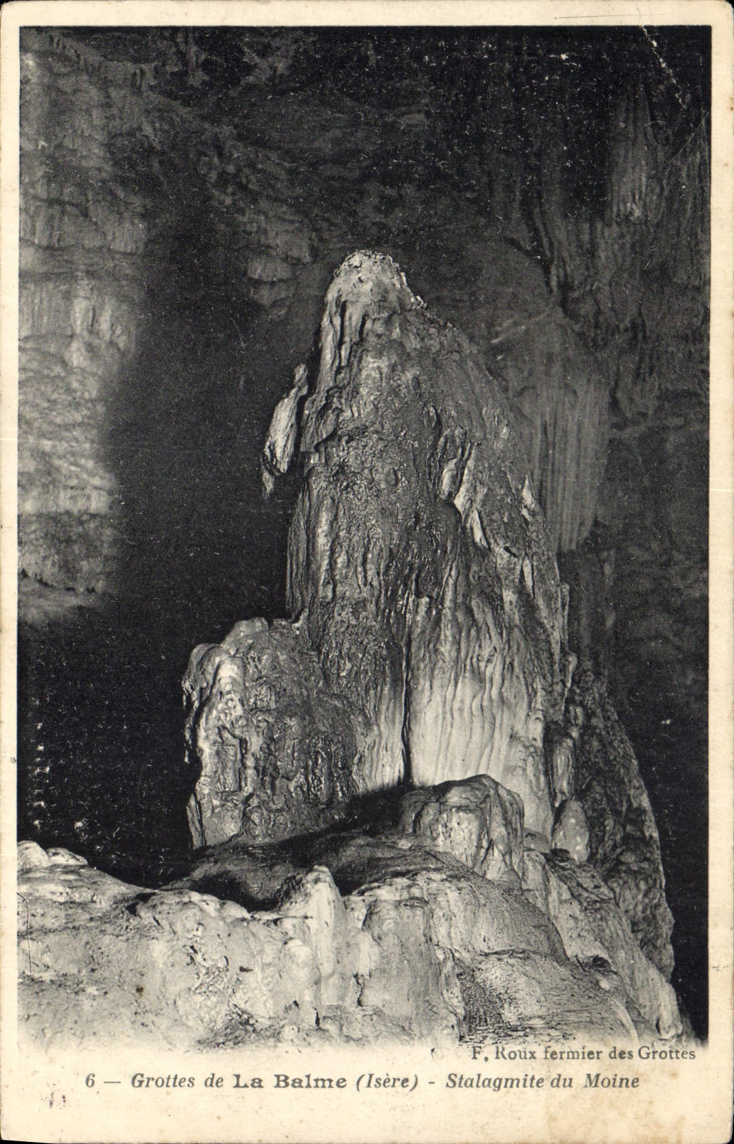 CPA Grotte de la Baume Isere Stalagmite du Moine 