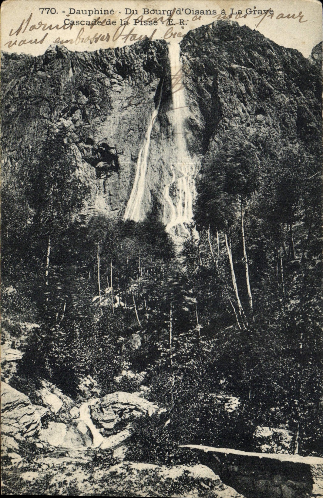 CPA Dauphine Du Bourg d'Oisans a la Grave Cascade de la Prise 