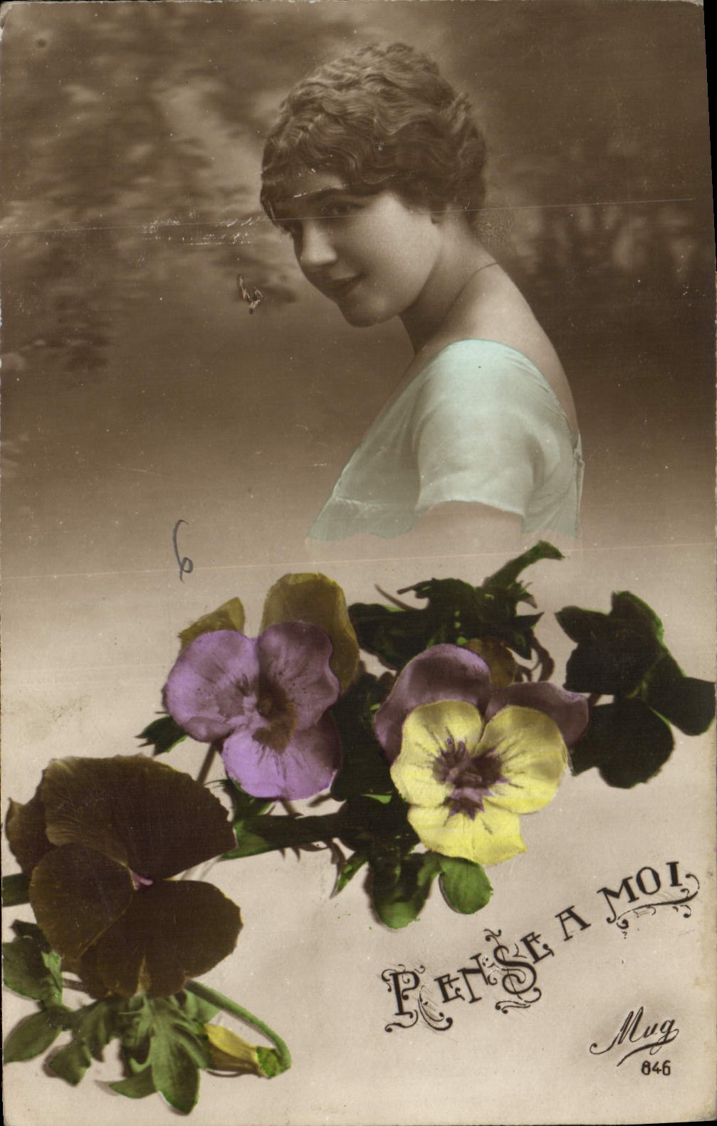 CPA Pense a moi Femme