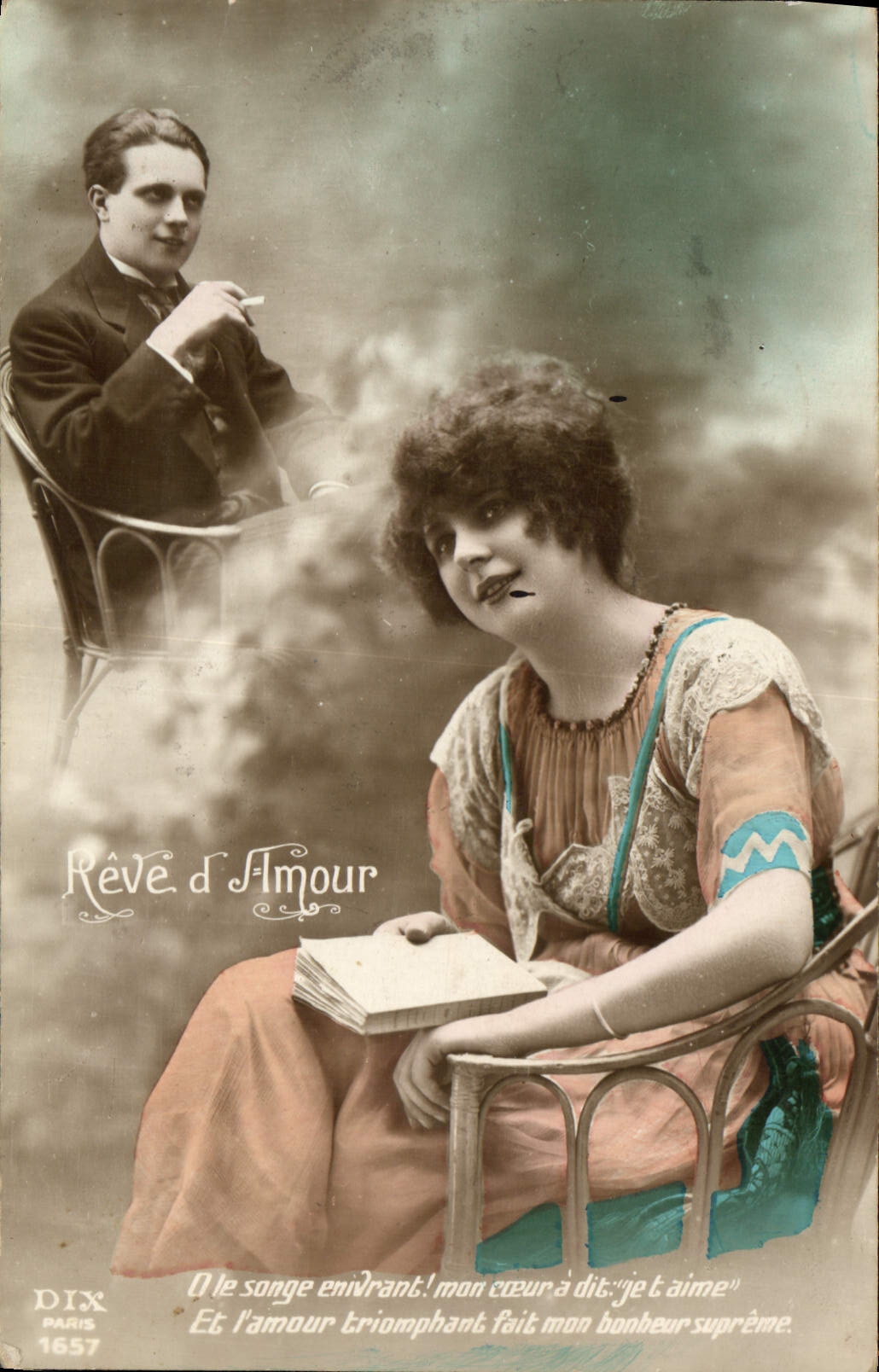 CPA Route d'Amour Femme