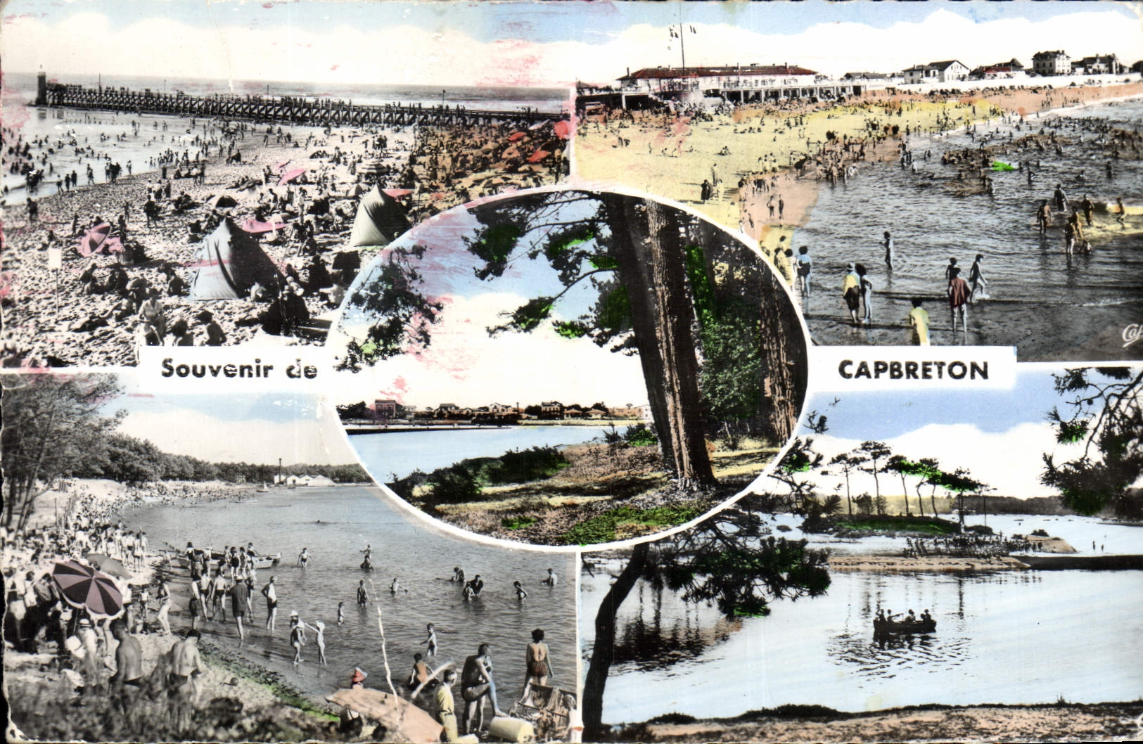 CPA Capbreton Estacade Plage Bords du Canal Plage du Bourret Canal 