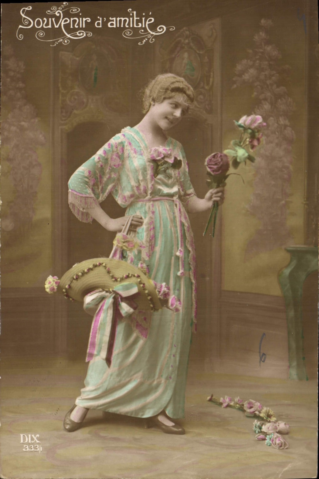 CPA Souvenir d'amitie Femme