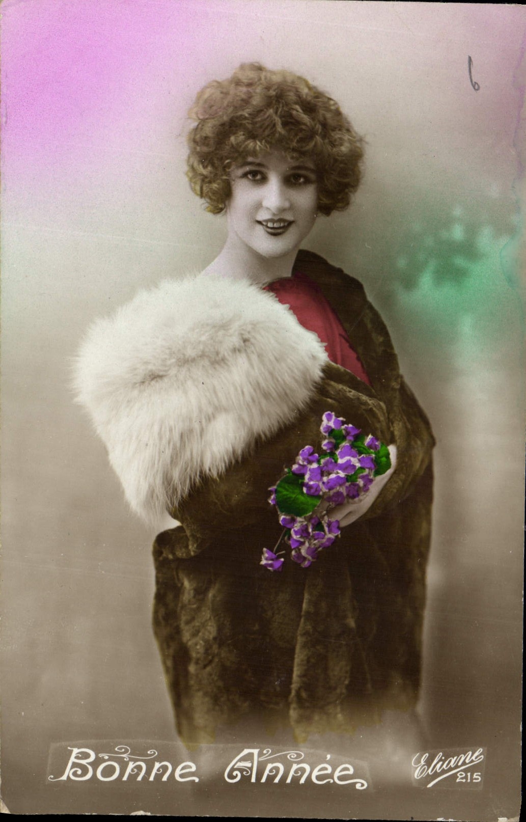 CPA Bonne Annee Femme