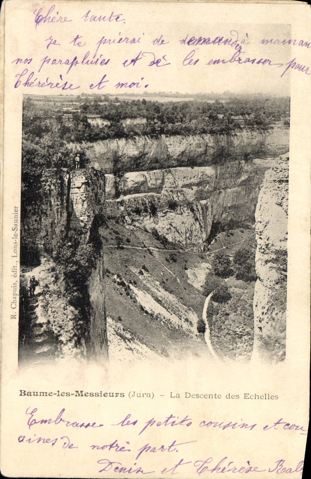 CPA Baume les Messieurs Jura La Decente des Echelles