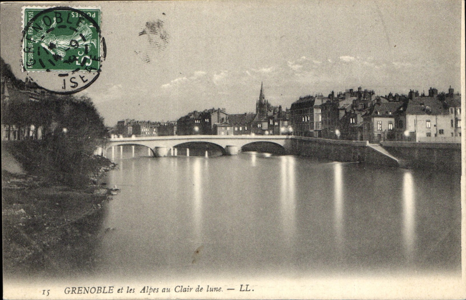 CPA Grenoble et les Alpes au Clair de Lune 