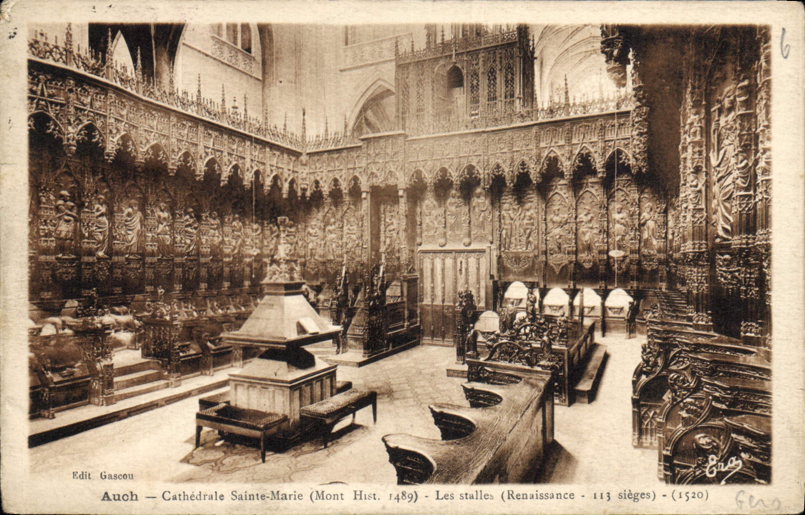 CPA Auch Cathedrale Sainte Marie mont hist 1489 Les Stalles Renaissance 113 sieges 1520