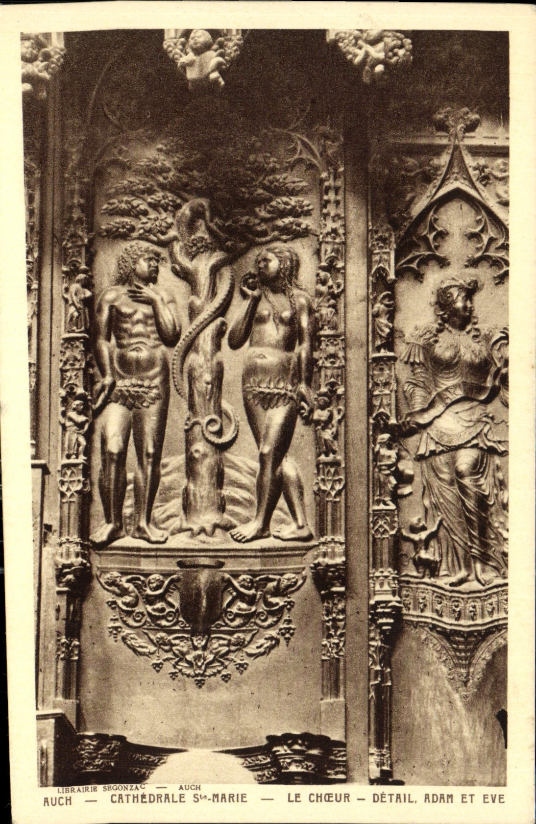 CPA Auch Cathedrale Ste Marie Le Choeur detail Adan et Eve