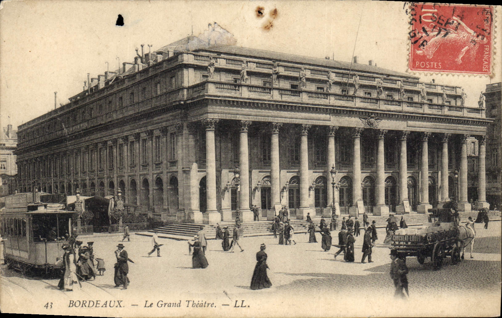 CPA Bordeaux Le Grand Theatre Tramway