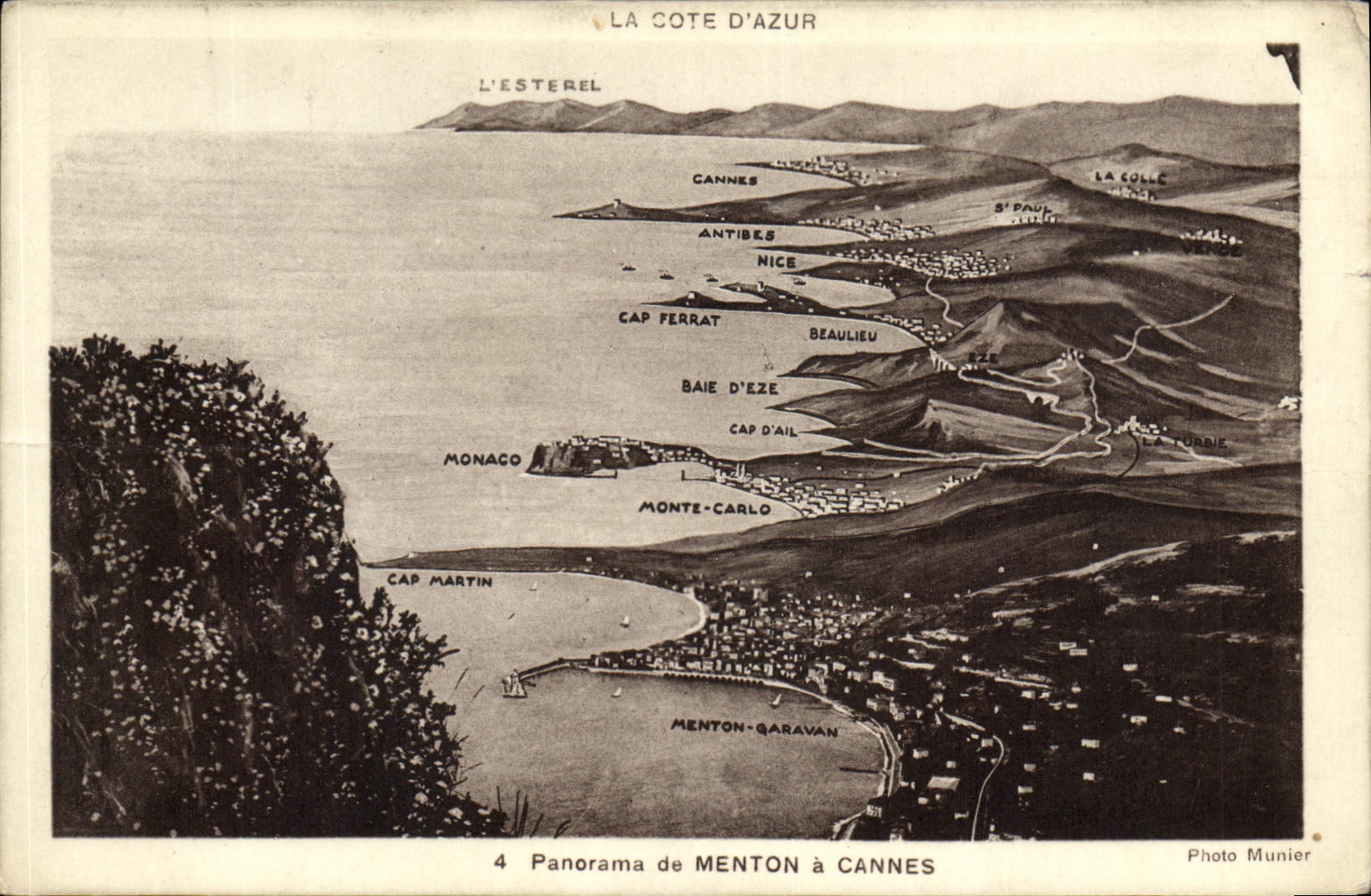 CPA Panorama de Menton a Cannes 