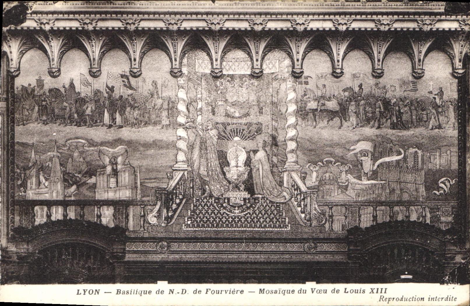 CPA Lyon Basilique de N D de Fourviere Mosaique du Vue de Louis XIII 