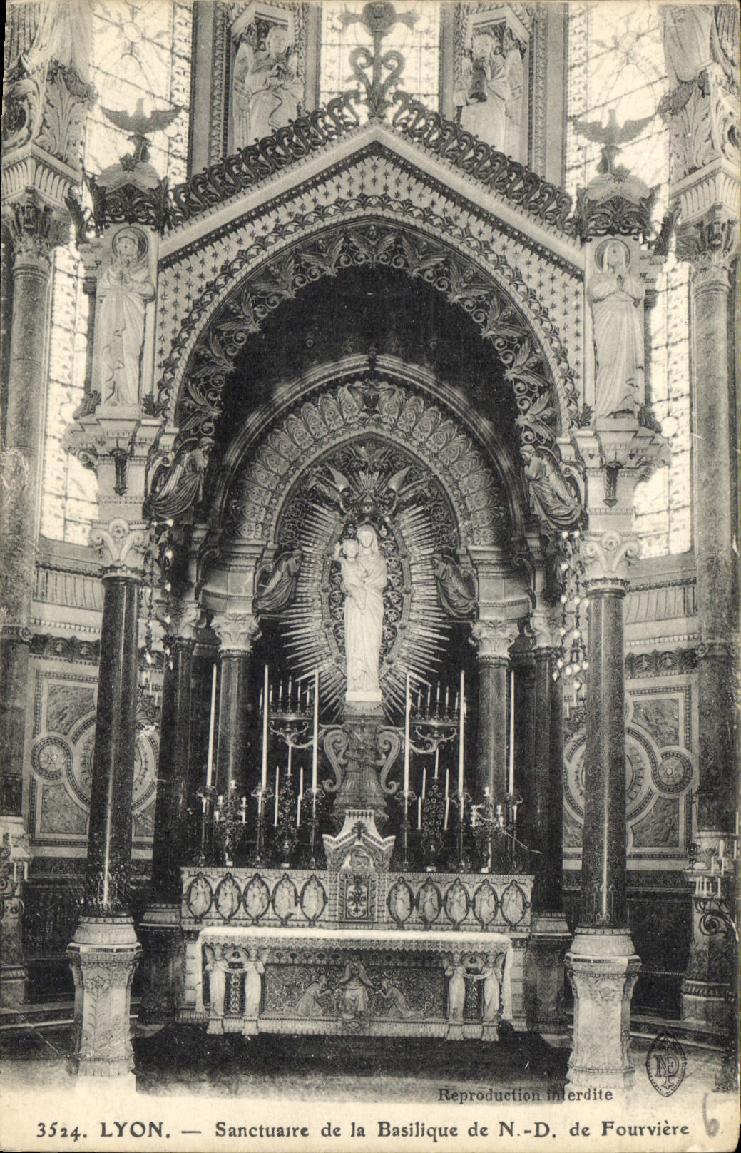 CPA Lyon Sanctuaire de la Basilique de N D de Fourviere 