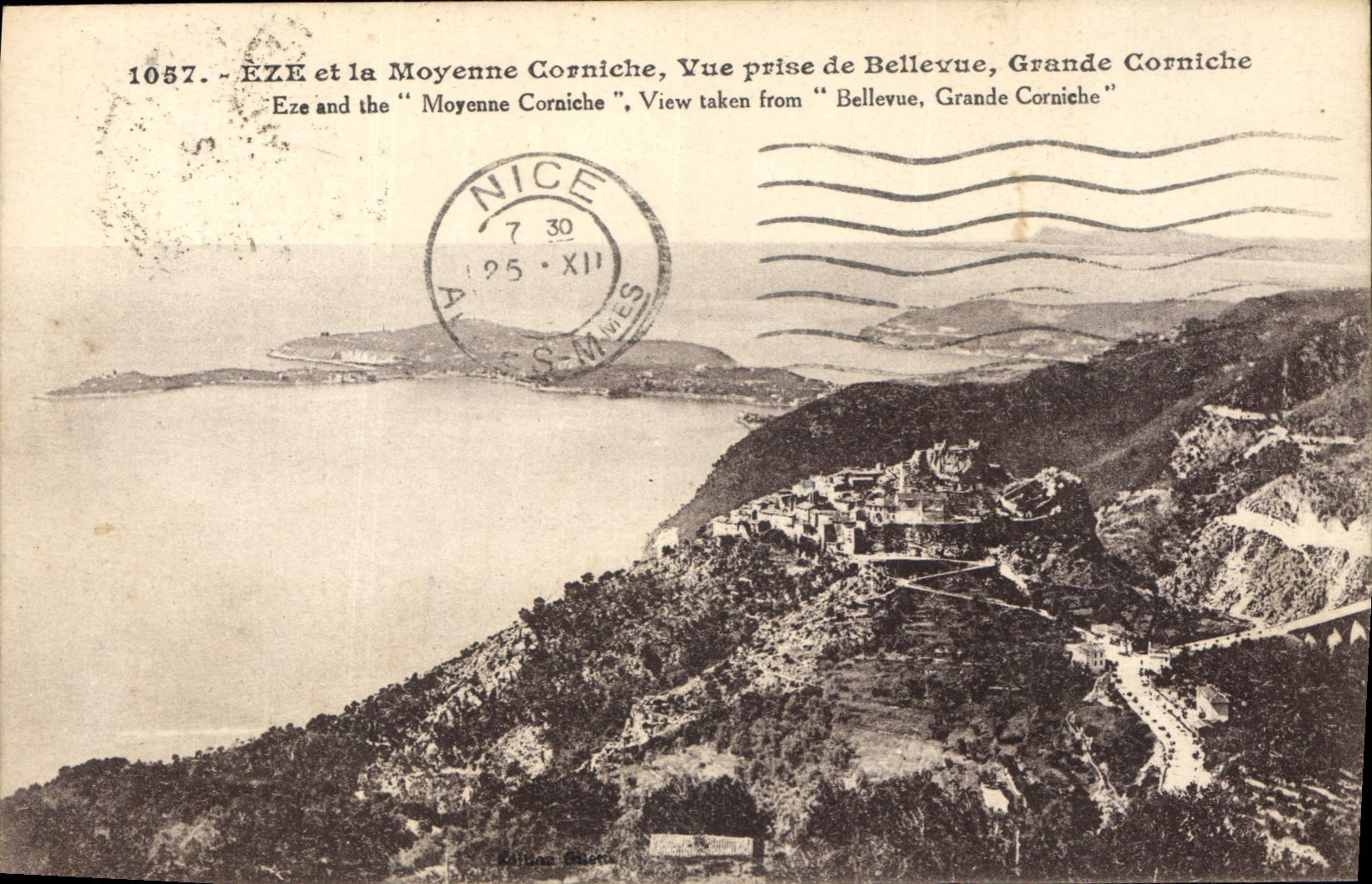 CPA Eze et la Moyenne Corniche Vue prise de Bellevue Grande Corniche 