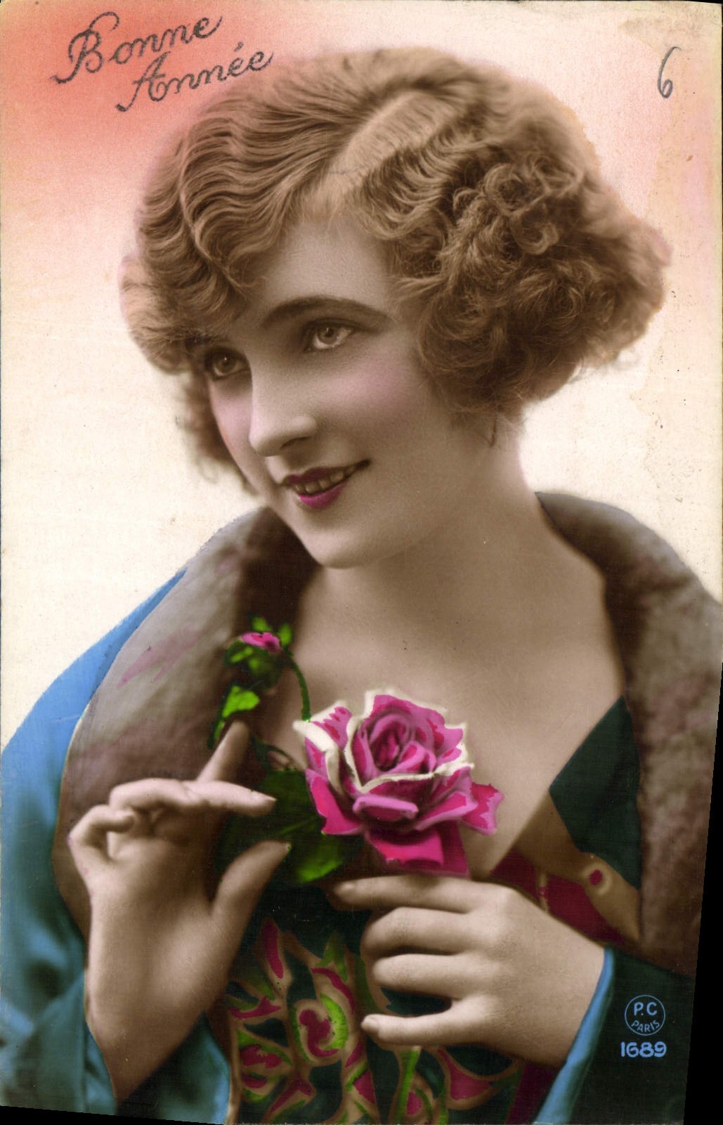 CPA Bonne Annee Femme