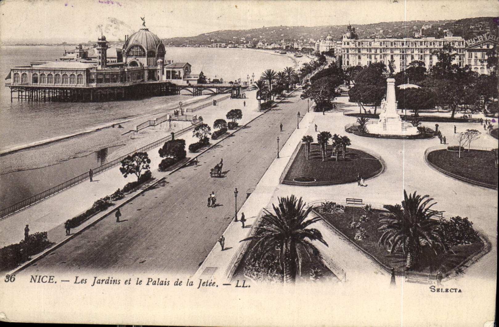 CPA Nice Les Jardins et le Palais de la Jetee