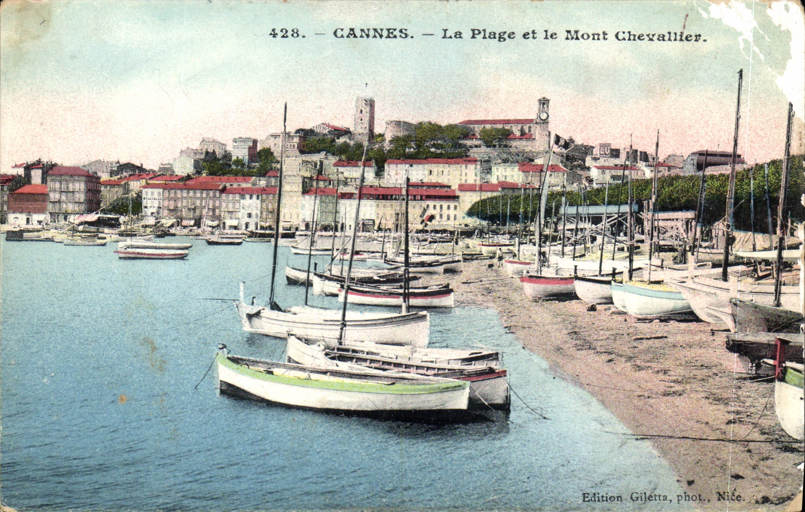 CPA Cannes La Plage et le Mont Chevalier 