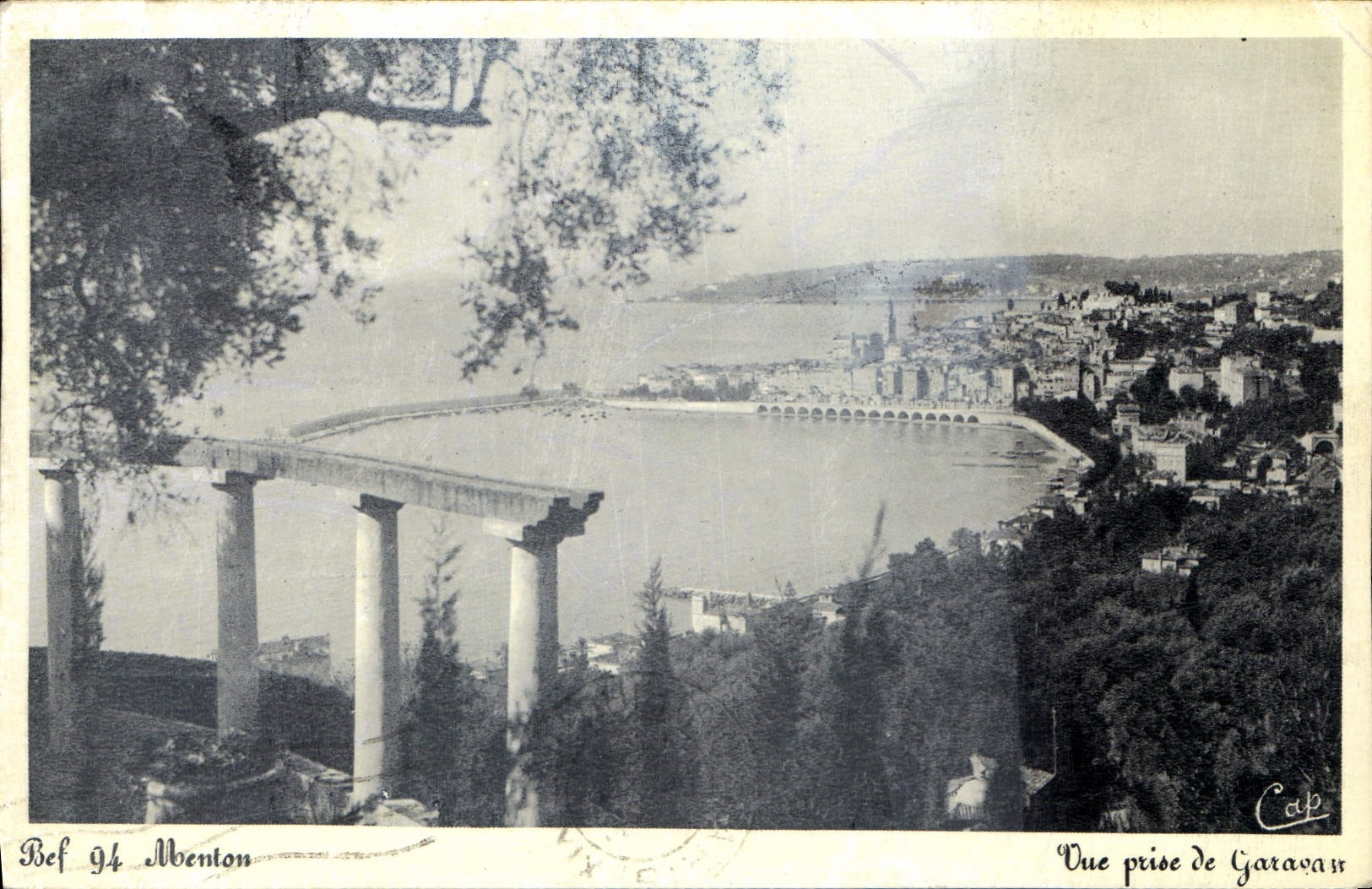 CPA Menton Vue Prise de Garavan 