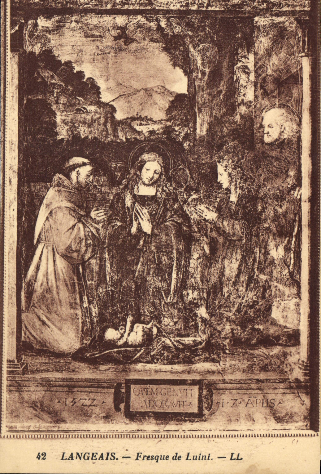 CPA Langeais Fresque de Luint 