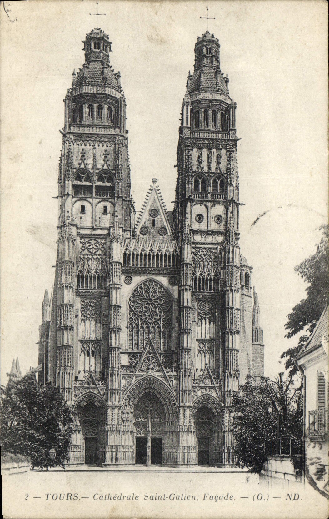 CPA Tours Cathedrale Saint Gatien Facade 
