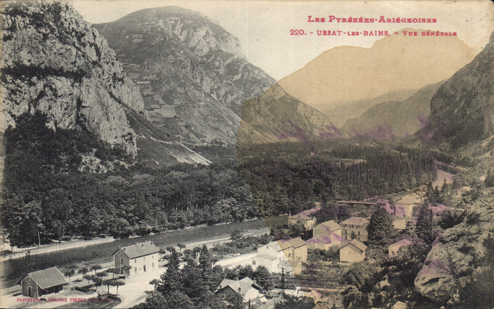 CPA Les Pyrenees Ariegeoises Ussat les Bains Vue Generale 