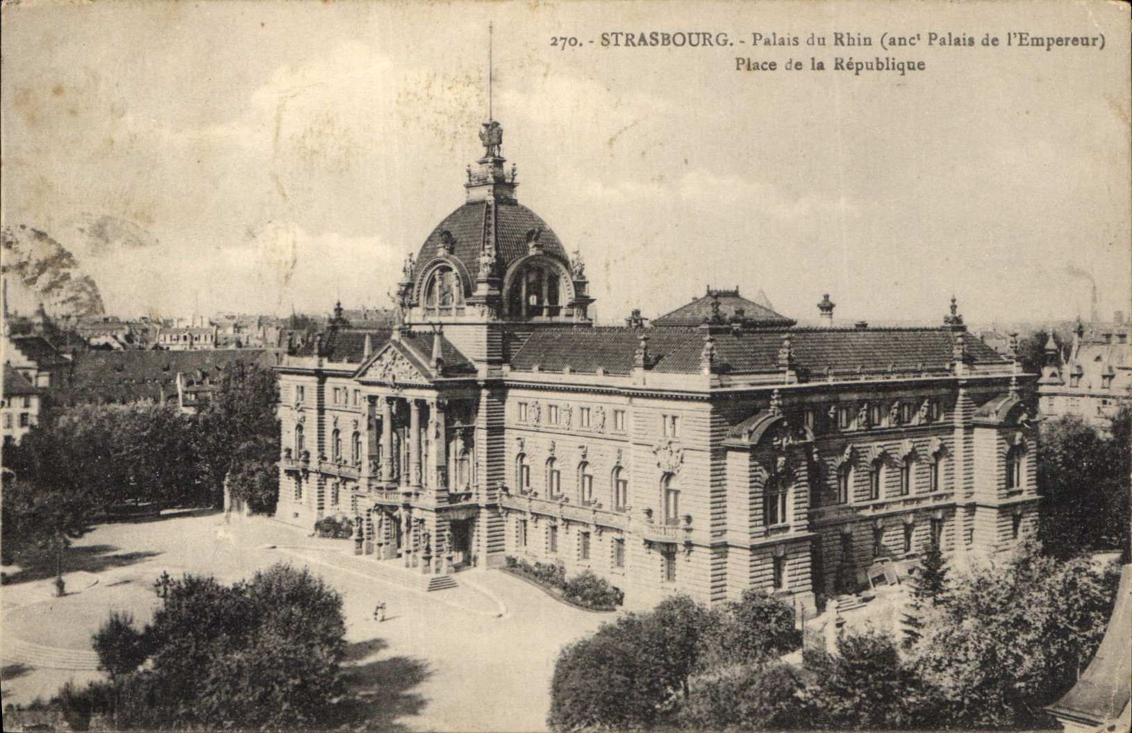 CPA Strasbourg Palais du rhin Place de la Republique