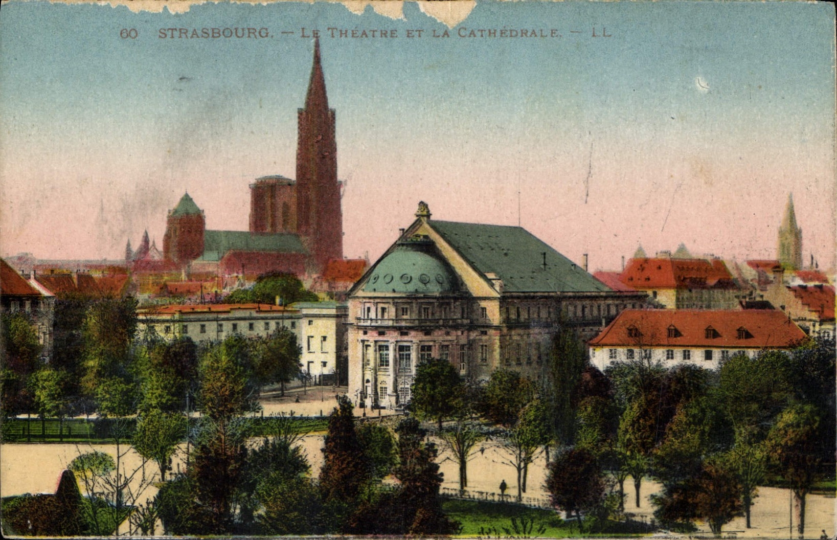 CPA Strasbourg le Theatre et la Cathedrale 