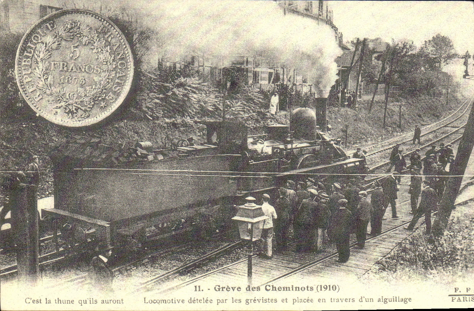 REPRO Greve des Cheminots 1910 Train